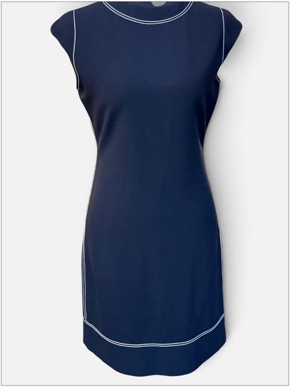 Theory Black Tank Dress with White Contrast Stitching